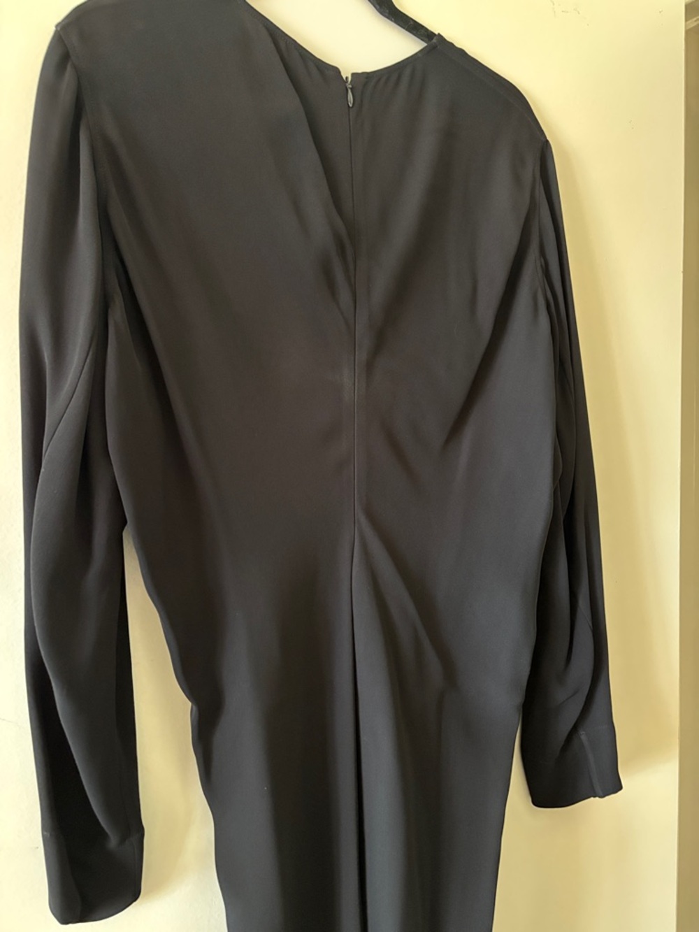 Toteme Draped Cady Black Long Sleeve Midi Dress - Picture 6 of 8